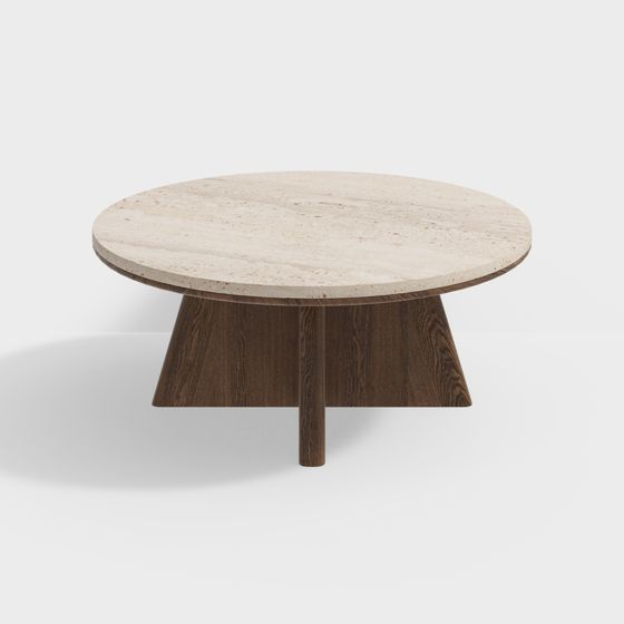 Stylish Low-Polygon Round Table 3D model
