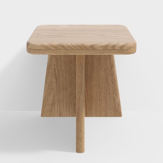 Stylish Wooden Side Table 3D model