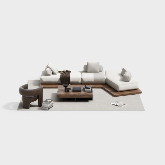 Stylish Urban Living Room Sofa 3D model
