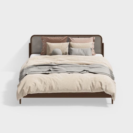 Cozy Retreat Bed 3D model for Modern Interiors