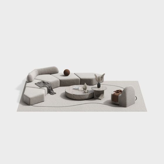 Modern Urban Living Room 3D model