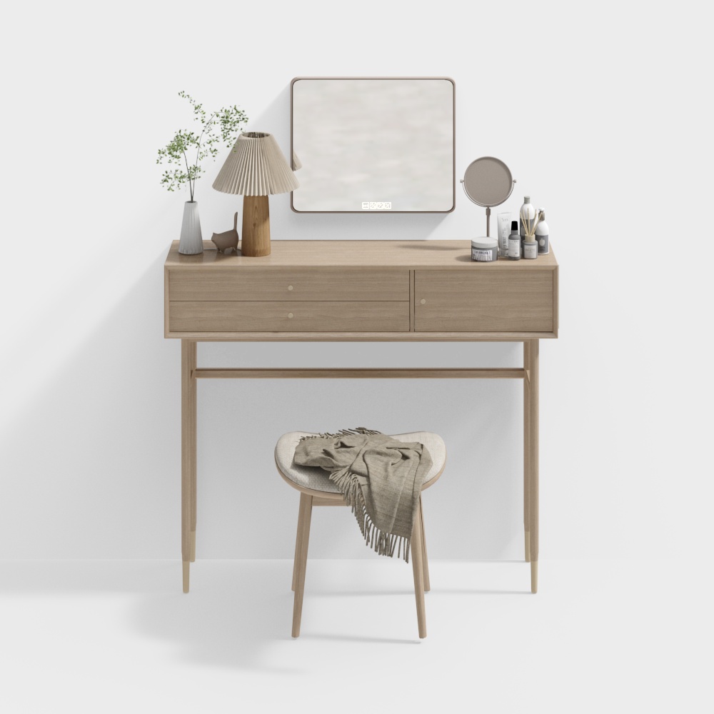 Nordic dressing table and chair combination