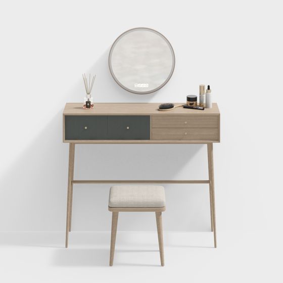 Nordic dressing table and chair combination