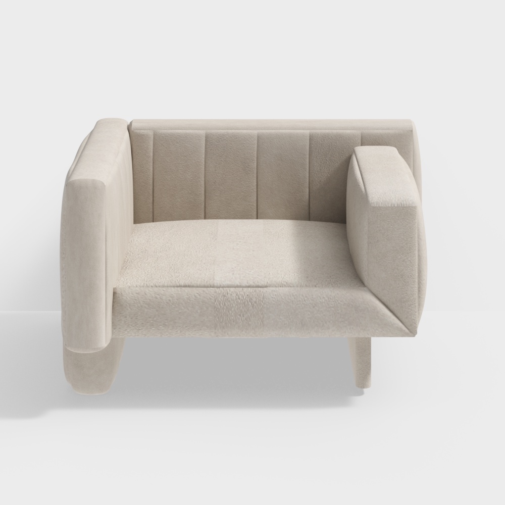 Urban Sofa 3D Model – Mid-Century Retro, Low-Poly Design