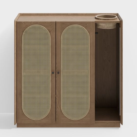 Elegant Low-Poly Storage Cabinet 3D model