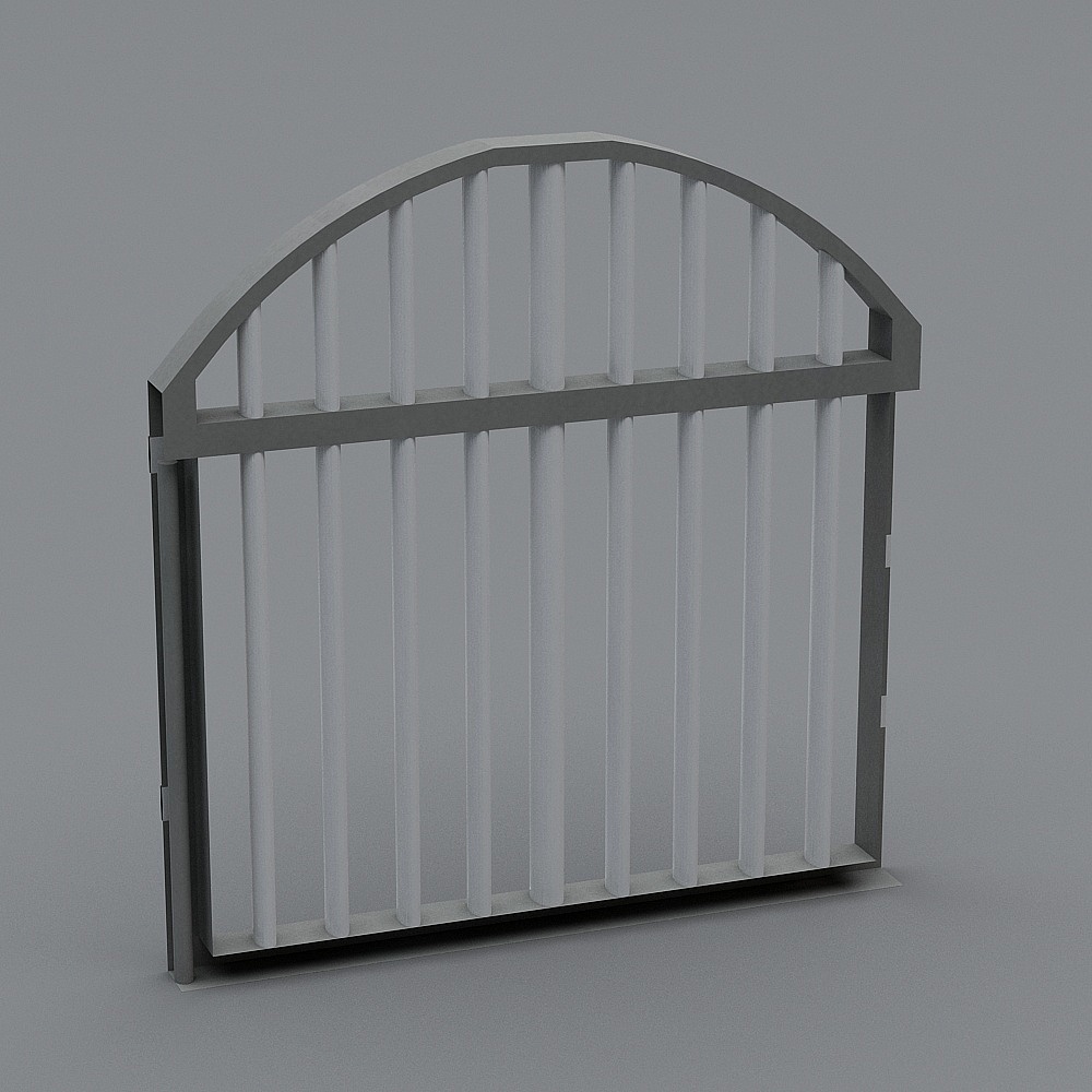Elegant Arched Iron Gate 3D model
