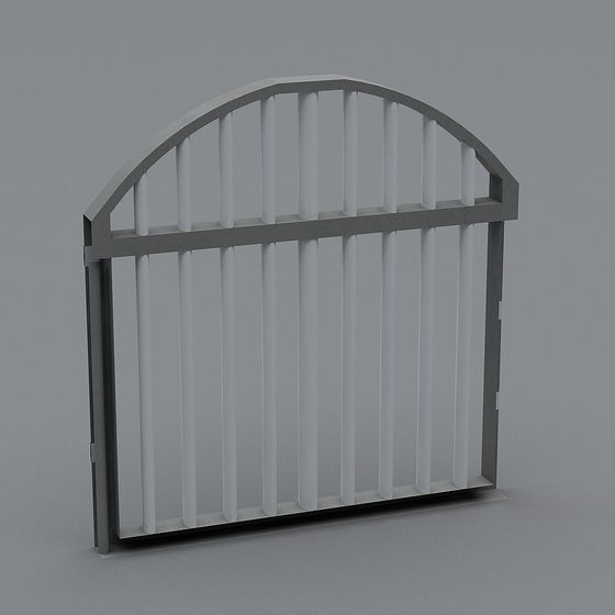 Elegant Arched Iron Gate 3D model