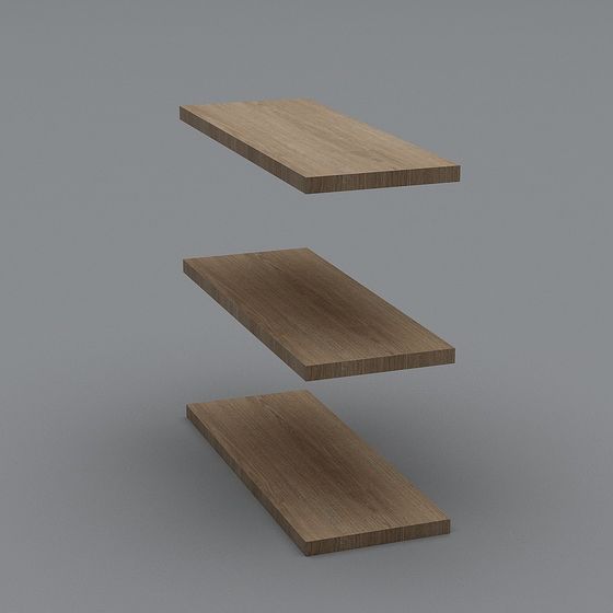 Stylish Low-Poly Wooden Board 3D Model