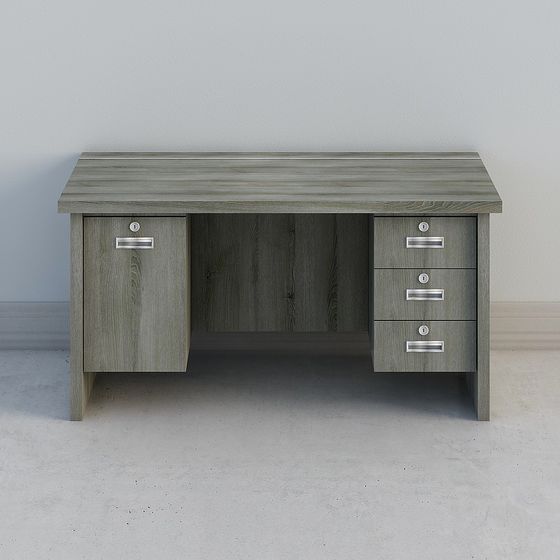 Urban Office Desk Low-Poly 3D model