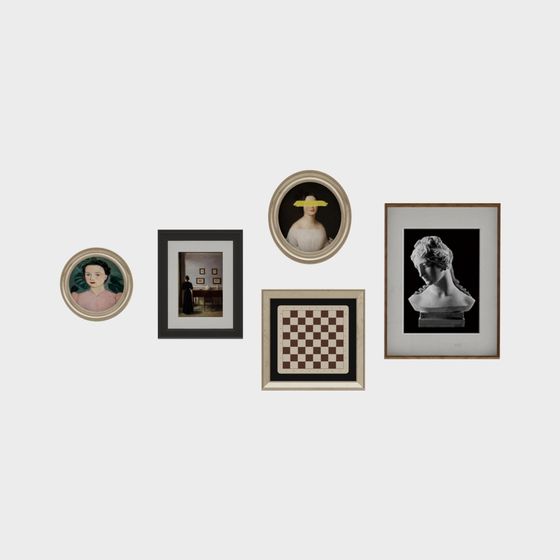 ผนังภาพถ่ายสไตล์ครีมฝรั่งเศส