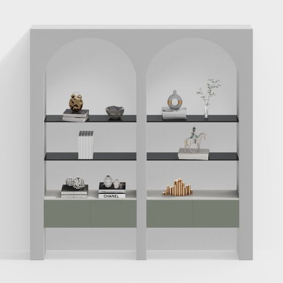 Elegant Minimalist Bookshelf 3D model