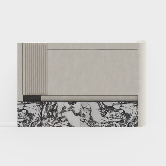 Marble Edge Console 3D model for Modern Spaces