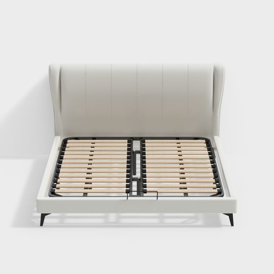 Elegant Low-Polygon Bed Frame 3D model