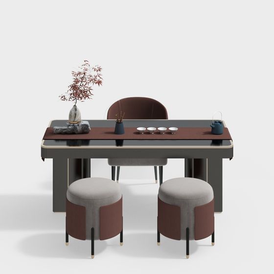 Minimalist Dining Table and Chair Set 3D model