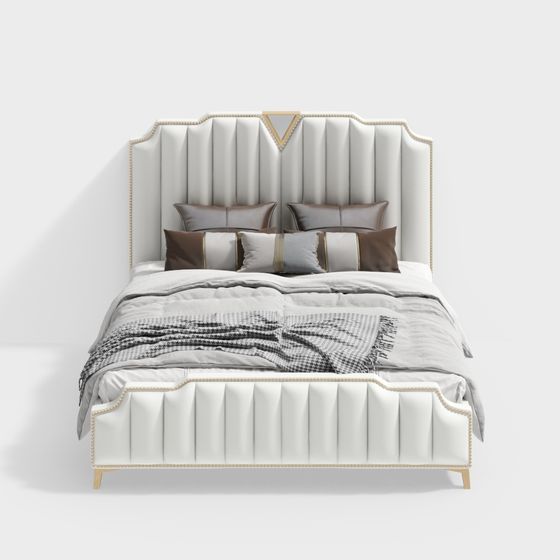 Elegant Low-Poly Bed 3D model for Modern Interiors