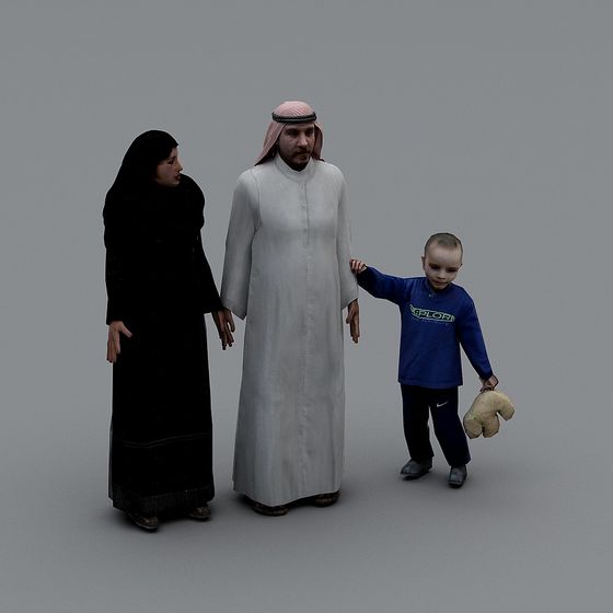 Middle Eastern Family 3D model
