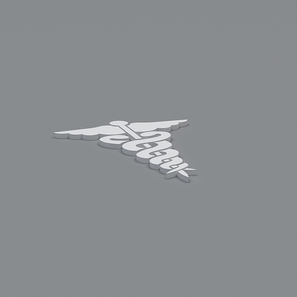 Caduceus 3D Model - Medical Symbol