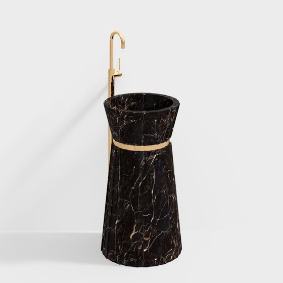 Stylish Marble Sink 3D model for Contemporary Spaces