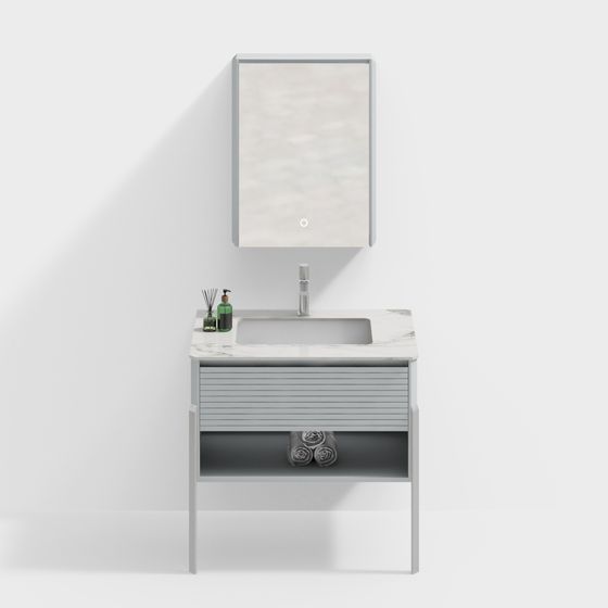 Stylish Bathroom Vanity 3D model in Modern Minimalism