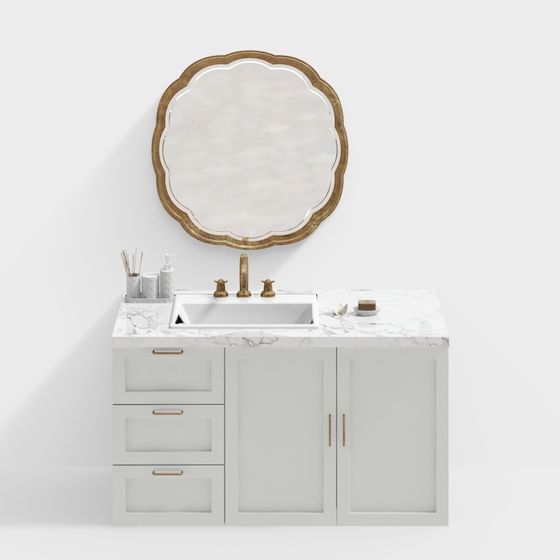 Elegant Bathroom Cabinet 3D model