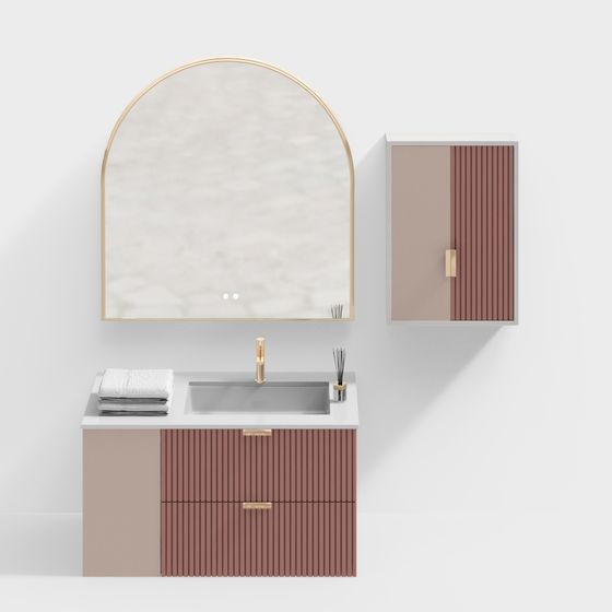 Charming Low-Poly Bathroom Vanity 3D Model