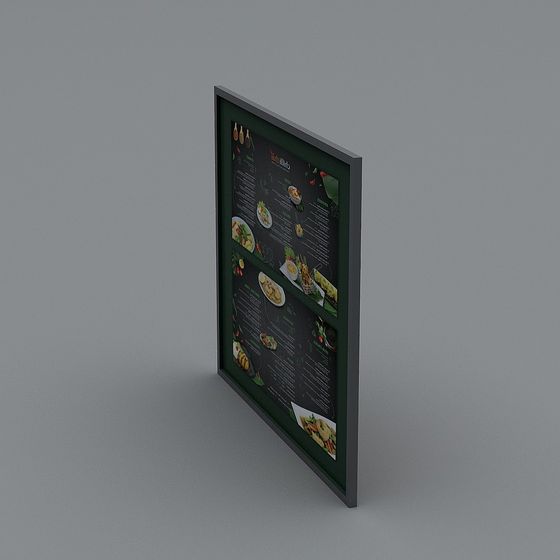 Elegant Low-Polygon Menu Frame 3D model