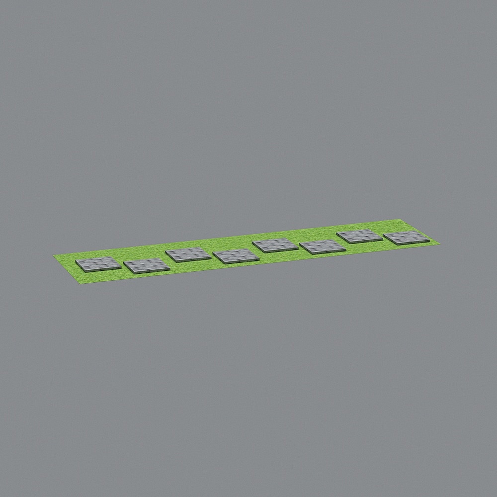 Low Poly Style Stone Pathway 3D Model