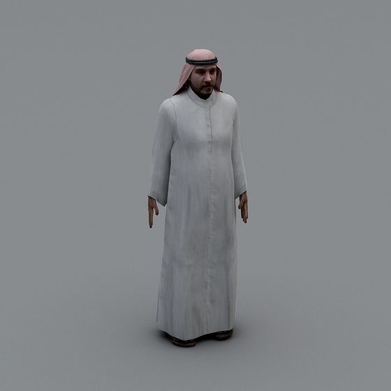 Detailed Traditional Arab Attire 3D Model
