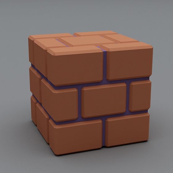 Low-Polygon Brown Brick Tower 3D model