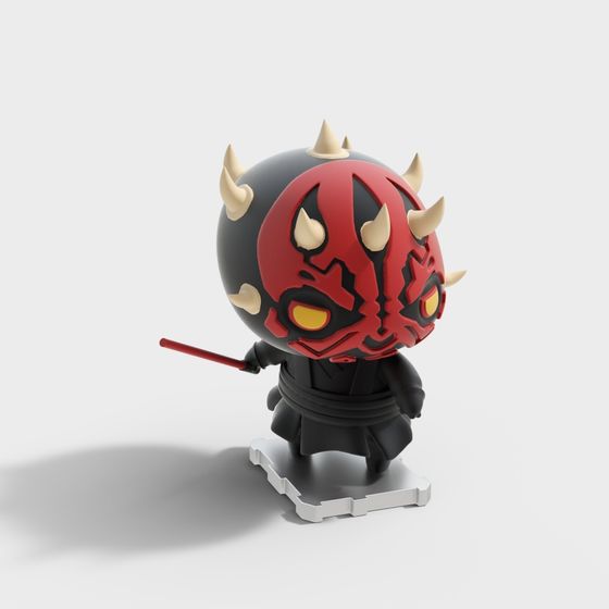 Stylish Red-Black Character 3D Model