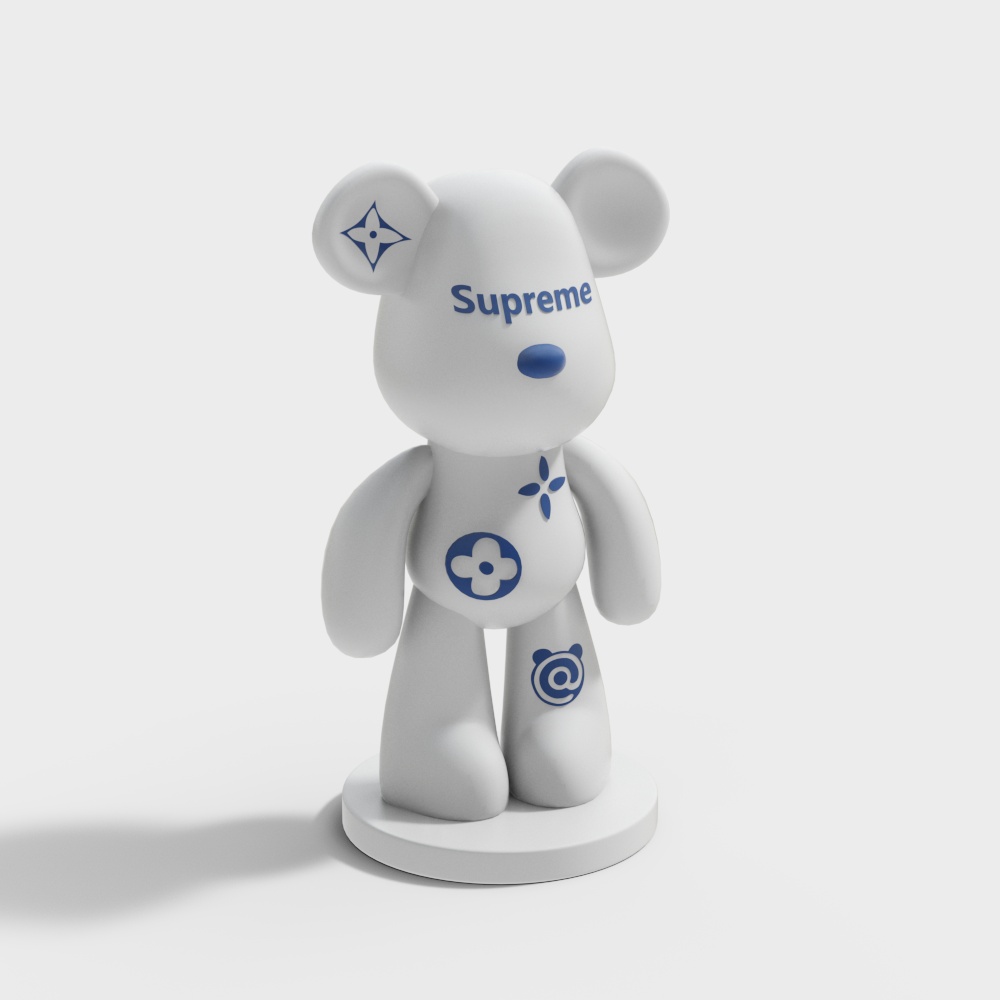 Supreme Bear 3D model - Trendy Low-Poly Design