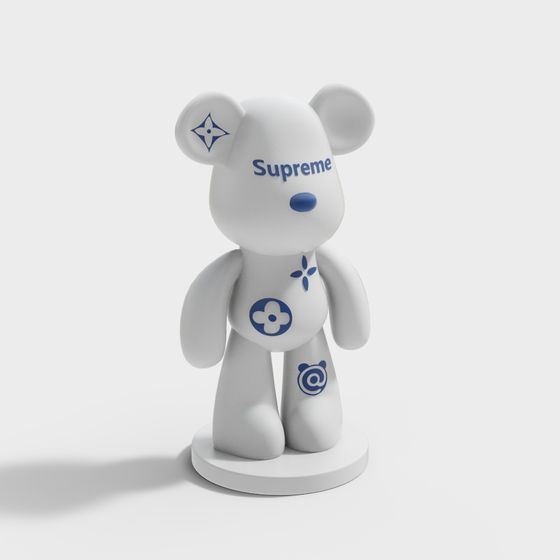 Supreme Bear 3D model - Trendy Low-Poly Design
