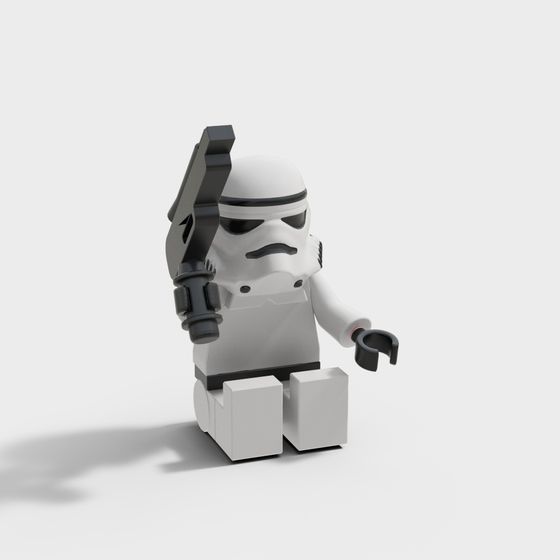 Galactic Guardian Low-Poly 3D Model for Creative Projects