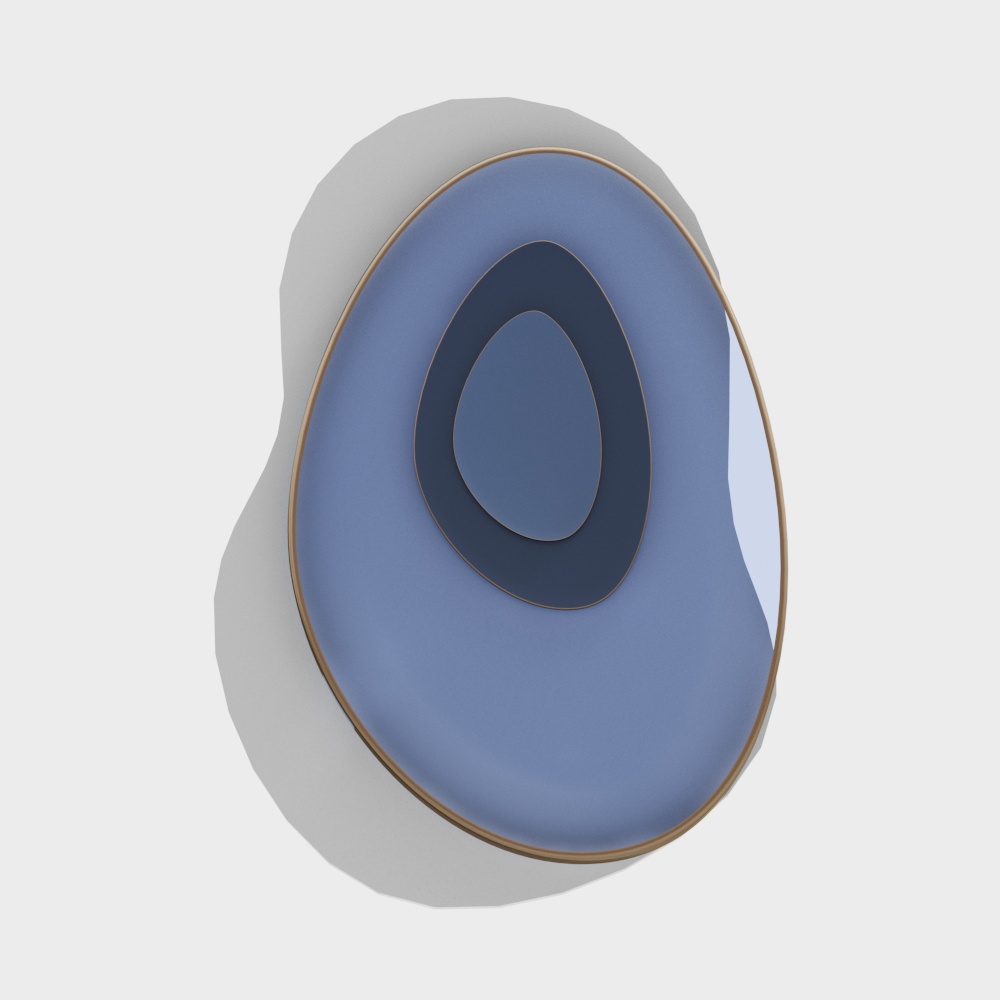 Abstract Ring 3D Model – Low-Poly Blue and Gold Design