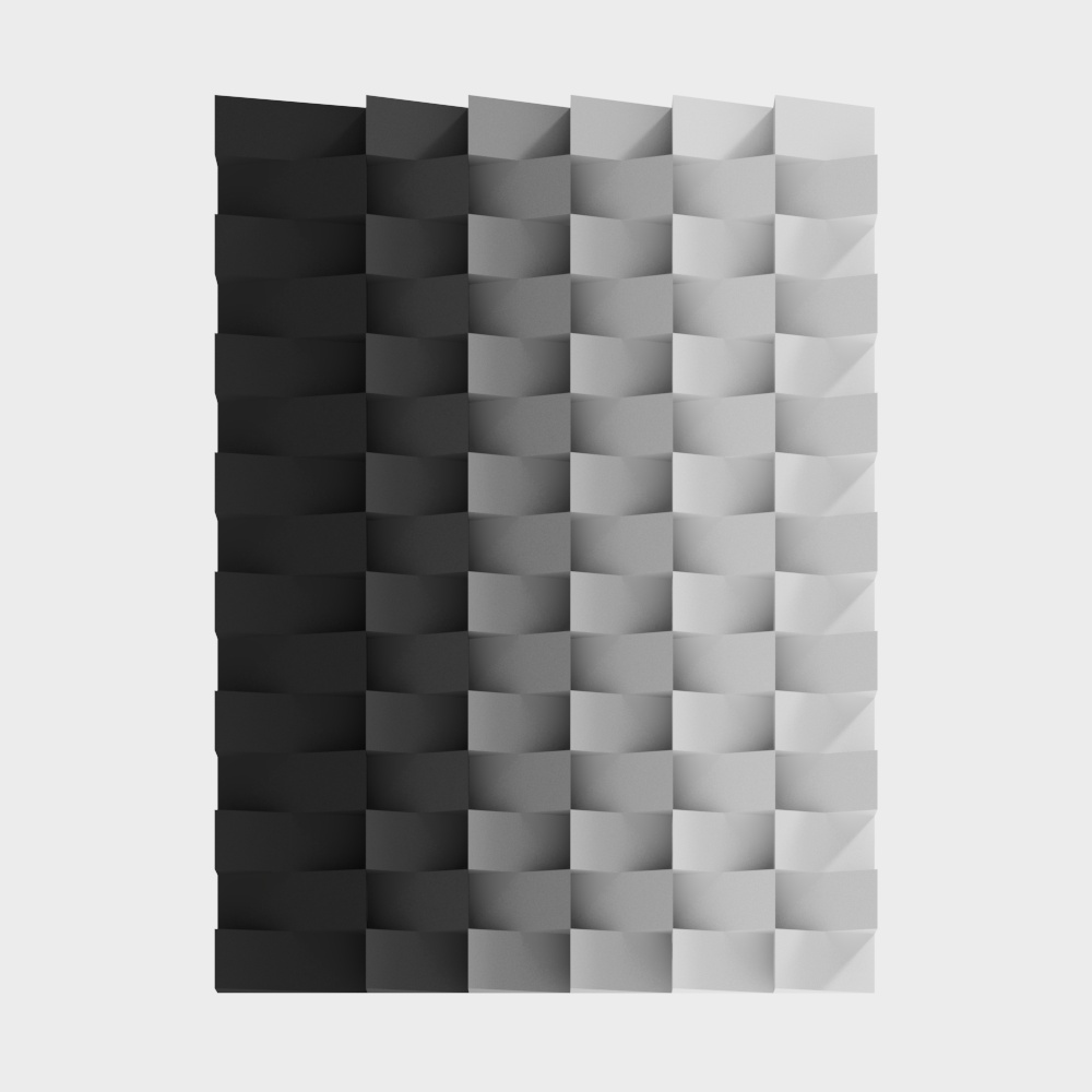 Geometric Wave Panel 3D Model – Low-Poly Gradient Design