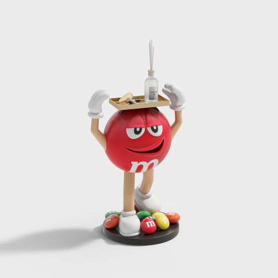 Charming Red M&M's Character 3D model