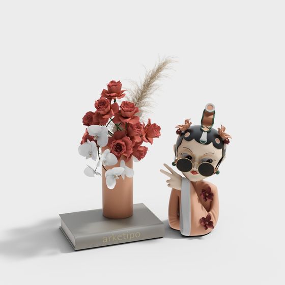 Vintage Bloom 3D model with Unique Low-Poly Design