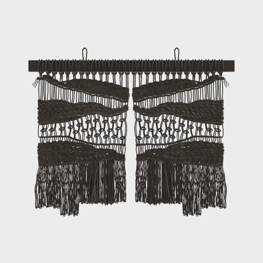 Woven Elegance 3D Model – Black Woven Low-Poly Design