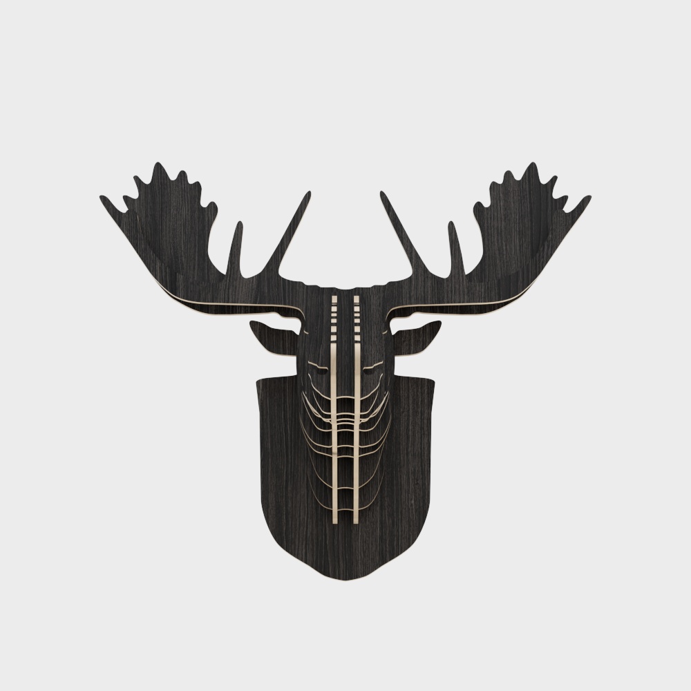 Realistic 3D Model of Elk Skull with Low Poly Design