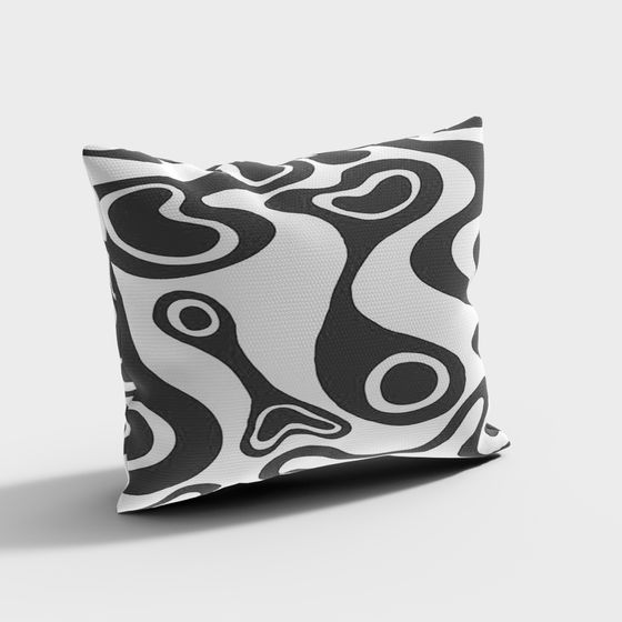 Abstract Art Style Pillow 3D Model
