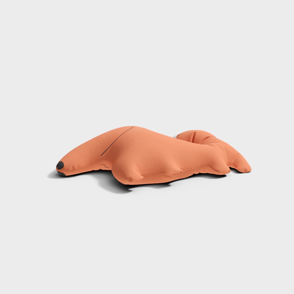 Lazy Fox Low-Poly 3D Model – Whimsical Orange Design