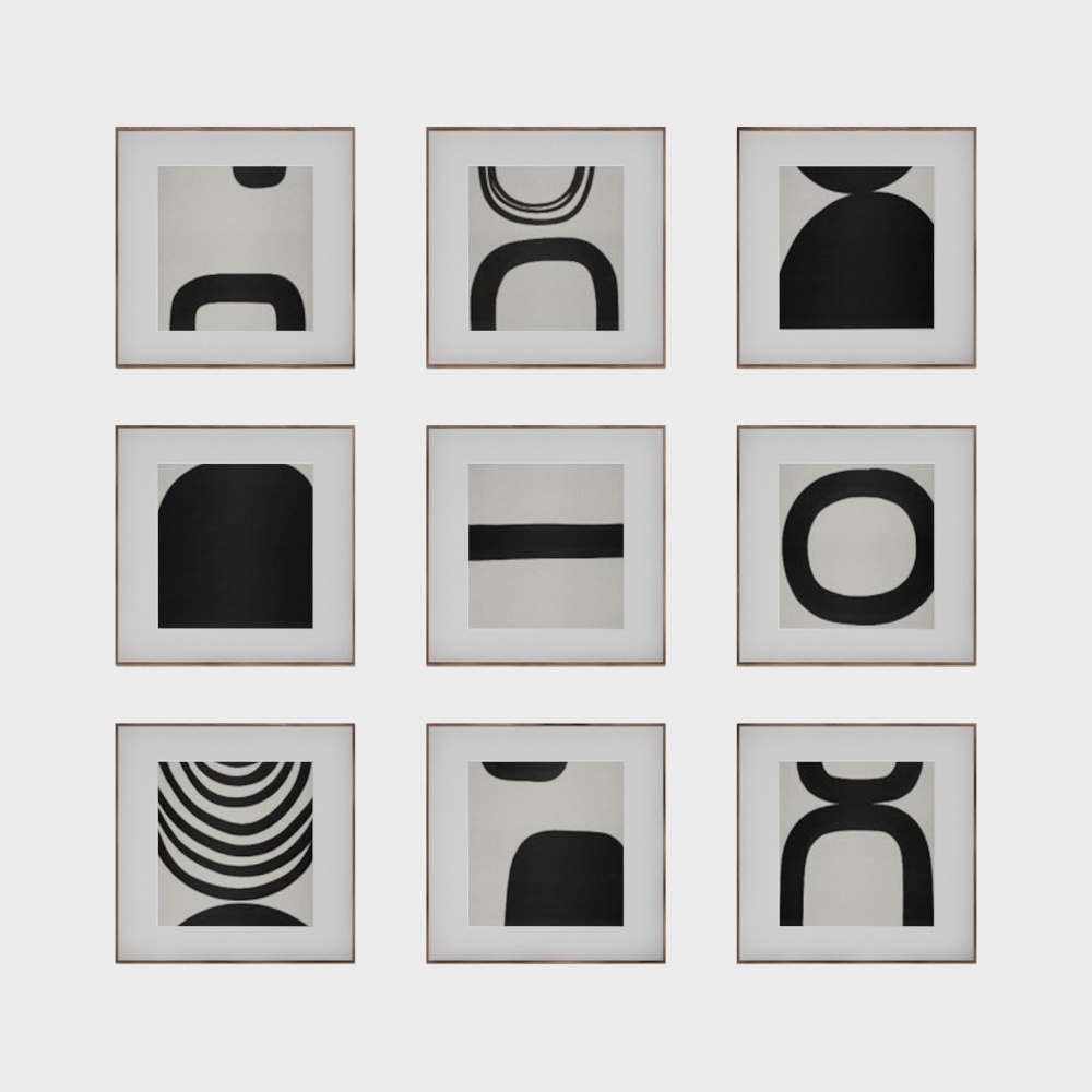 Peinture suspendue style Wabi-sabi