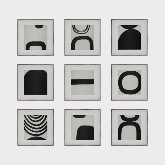 Peinture suspendue style Wabi-sabi