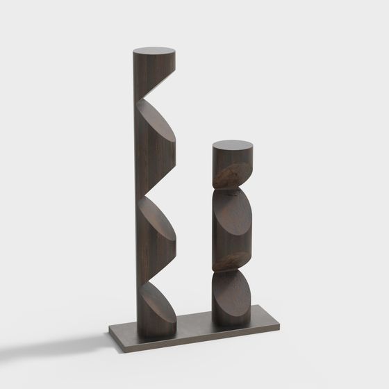 Spiral Wooden Column 3D model