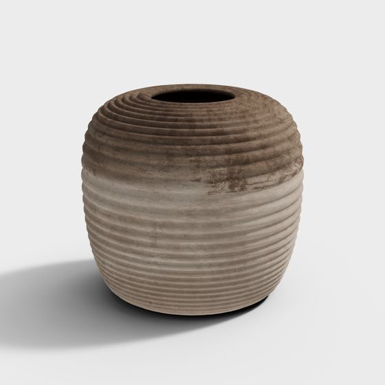 Rustic Ribbed Vase 3D model