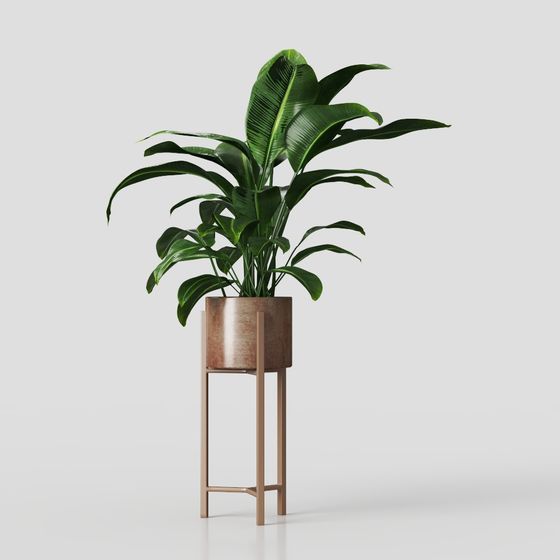 Vibrant Green Plant Stand 3D model