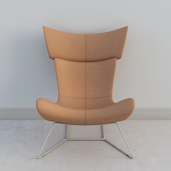 Elegant Wing Chair 3D model for Creative Spaces