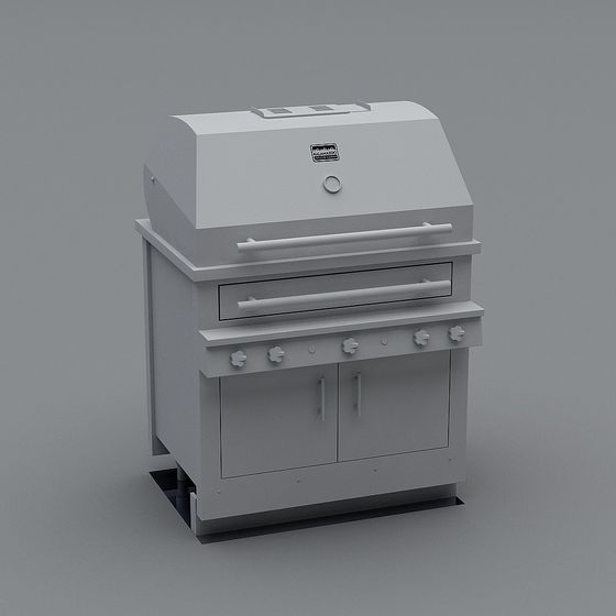 Futuristic Low-Poly BBQ Grill 3D model