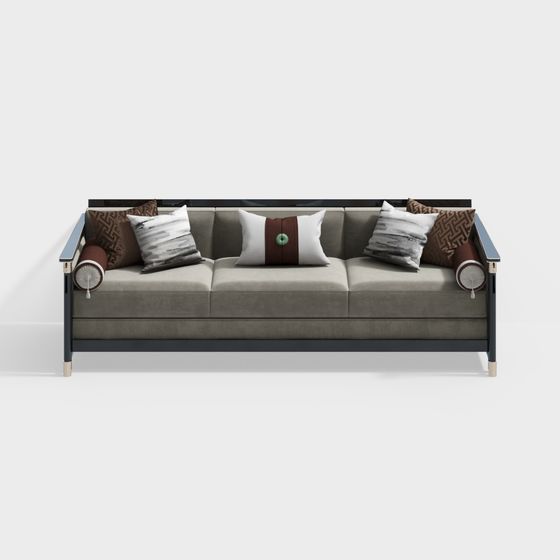 Elegant Low-Polygon Sofa 3D model for Modern Interiors