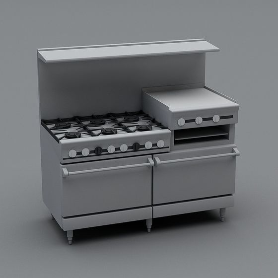 Modern 3D Stove Model for Kitchen Design